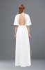 ColsBM Dusty White Bridesmaid Dresses Pleated Glamorous Zip up Short Sleeve Floor Length A-line