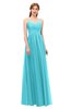 ColsBM Rian Blue Radiance Bridesmaid Dresses Sleeveless Ruching A-line Glamorous Half Backless Spaghetti