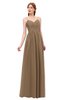 ColsBM Rian Bronze Brown Bridesmaid Dresses Sleeveless Ruching A-line Glamorous Half Backless Spaghetti