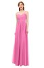ColsBM Rian Carnation Pink Bridesmaid Dresses Sleeveless Ruching A-line Glamorous Half Backless Spaghetti
