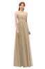 ColsBM Rian Champagne Bridesmaid Dresses Sleeveless Ruching A-line Glamorous Half Backless Spaghetti