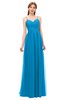 ColsBM Rian Cornflower Blue Bridesmaid Dresses Sleeveless Ruching A-line Glamorous Half Backless Spaghetti