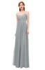 ColsBM Rian Frost Grey Bridesmaid Dresses Sleeveless Ruching A-line Glamorous Half Backless Spaghetti