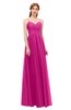 ColsBM Rian Hot Pink Bridesmaid Dresses Sleeveless Ruching A-line Glamorous Half Backless Spaghetti