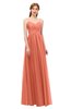 ColsBM Rian Persimmon Orange Bridesmaid Dresses Sleeveless Ruching A-line Glamorous Half Backless Spaghetti