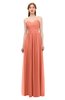 ColsBM Rian Persimmon Orange Bridesmaid Dresses Sleeveless Ruching A-line Glamorous Half Backless Spaghetti