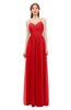 ColsBM Rian Red Bridesmaid Dresses Sleeveless Ruching A-line Glamorous Half Backless Spaghetti