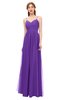 ColsBM Rian Royal Purple Bridesmaid Dresses Sleeveless Ruching A-line Glamorous Half Backless Spaghetti