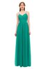 ColsBM Rian Viridian Green Bridesmaid Dresses Sleeveless Ruching A-line Glamorous Half Backless Spaghetti