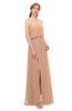 ColsBM Jackie Almost Apricot Bridesmaid Dresses Casual Floor Length Halter Split-Front Sleeveless Backless