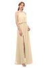ColsBM Jackie Apricot Gelato Bridesmaid Dresses Casual Floor Length Halter Split-Front Sleeveless Backless