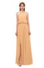 ColsBM Jackie Apricot Bridesmaid Dresses Casual Floor Length Halter Split-Front Sleeveless Backless