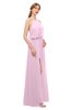 ColsBM Jackie Baby Pink Bridesmaid Dresses Casual Floor Length Halter Split-Front Sleeveless Backless