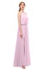 ColsBM Jackie Baby Pink Bridesmaid Dresses Casual Floor Length Halter Split-Front Sleeveless Backless