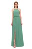 ColsBM Jackie Beryl Green Bridesmaid Dresses Casual Floor Length Halter Split-Front Sleeveless Backless