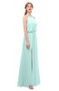 ColsBM Jackie Blue Glass Bridesmaid Dresses Casual Floor Length Halter Split-Front Sleeveless Backless