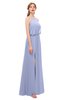 ColsBM Jackie Blue Heron Bridesmaid Dresses Casual Floor Length Halter Split-Front Sleeveless Backless