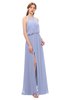 ColsBM Jackie Blue Heron Bridesmaid Dresses Casual Floor Length Halter Split-Front Sleeveless Backless