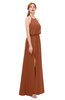 ColsBM Jackie Bombay Brown Bridesmaid Dresses Casual Floor Length Halter Split-Front Sleeveless Backless