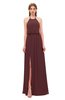 ColsBM Jackie Burgundy Bridesmaid Dresses Casual Floor Length Halter Split-Front Sleeveless Backless
