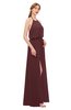 ColsBM Jackie Burgundy Bridesmaid Dresses Casual Floor Length Halter Split-Front Sleeveless Backless