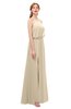 ColsBM Jackie Champagne Bridesmaid Dresses Casual Floor Length Halter Split-Front Sleeveless Backless