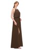 ColsBM Jackie Chocolate Brown Bridesmaid Dresses Casual Floor Length Halter Split-Front Sleeveless Backless