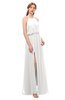 ColsBM Jackie Cloud White Bridesmaid Dresses Casual Floor Length Halter Split-Front Sleeveless Backless
