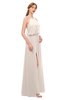 ColsBM Jackie Cream Pink Bridesmaid Dresses Casual Floor Length Halter Split-Front Sleeveless Backless