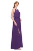 ColsBM Jackie Dark Purple Bridesmaid Dresses Casual Floor Length Halter Split-Front Sleeveless Backless