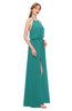 ColsBM Jackie Emerald Green Bridesmaid Dresses Casual Floor Length Halter Split-Front Sleeveless Backless