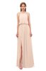 ColsBM Jackie Fresh Salmon Bridesmaid Dresses Casual Floor Length Halter Split-Front Sleeveless Backless