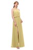 ColsBM Jackie Gold Bridesmaid Dresses Casual Floor Length Halter Split-Front Sleeveless Backless