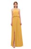 ColsBM Jackie Golden Cream Bridesmaid Dresses Casual Floor Length Halter Split-Front Sleeveless Backless