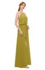 ColsBM Jackie Golden Olive Bridesmaid Dresses Casual Floor Length Halter Split-Front Sleeveless Backless