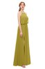 ColsBM Jackie Golden Olive Bridesmaid Dresses Casual Floor Length Halter Split-Front Sleeveless Backless