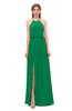 ColsBM Jackie Green Bridesmaid Dresses Casual Floor Length Halter Split-Front Sleeveless Backless