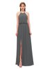 ColsBM Jackie Grey Bridesmaid Dresses Casual Floor Length Halter Split-Front Sleeveless Backless