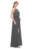 ColsBM Jackie Grey Bridesmaid Dresses Casual Floor Length Halter Split-Front Sleeveless Backless