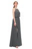 ColsBM Jackie Grey Bridesmaid Dresses Casual Floor Length Halter Split-Front Sleeveless Backless