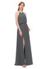 ColsBM Jackie Grey Bridesmaid Dresses Casual Floor Length Halter Split-Front Sleeveless Backless