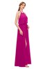 ColsBM Jackie Hot Pink Bridesmaid Dresses Casual Floor Length Halter Split-Front Sleeveless Backless