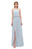 ColsBM Jackie Illusion Blue Bridesmaid Dresses Casual Floor Length Halter Split-Front Sleeveless Backless