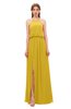 ColsBM Jackie Lemon Curry Bridesmaid Dresses Casual Floor Length Halter Split-Front Sleeveless Backless