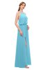 ColsBM Jackie Light Blue Bridesmaid Dresses Casual Floor Length Halter Split-Front Sleeveless Backless