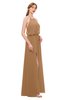 ColsBM Jackie Light Brown Bridesmaid Dresses Casual Floor Length Halter Split-Front Sleeveless Backless