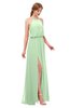 ColsBM Jackie Light Green Bridesmaid Dresses Casual Floor Length Halter Split-Front Sleeveless Backless