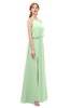 ColsBM Jackie Light Green Bridesmaid Dresses Casual Floor Length Halter Split-Front Sleeveless Backless