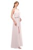 ColsBM Jackie Light Pink Bridesmaid Dresses Casual Floor Length Halter Split-Front Sleeveless Backless