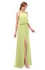 ColsBM Jackie Lime Green Bridesmaid Dresses Casual Floor Length Halter Split-Front Sleeveless Backless